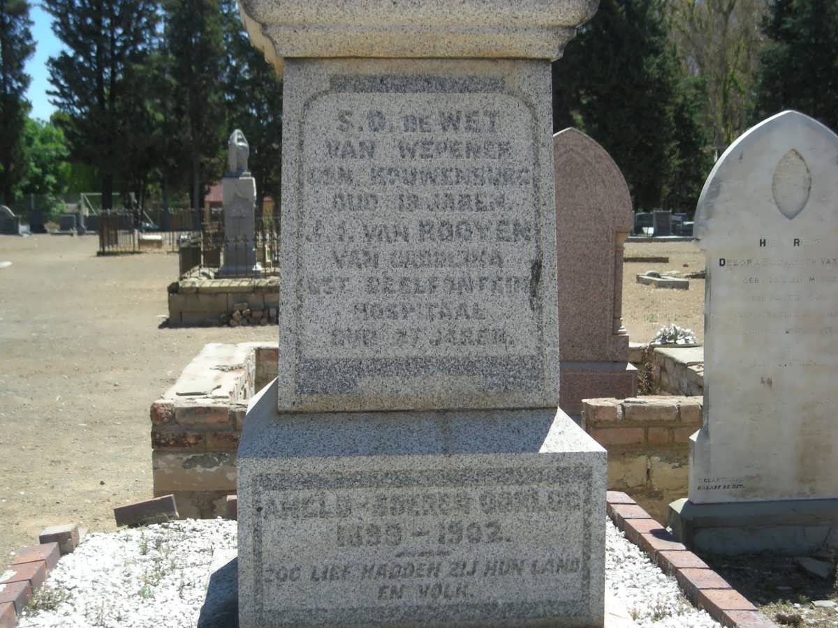 WET S.D., de :: VAN ROOYEN J.?. :: BLIGNAUT J.M. :: HAGEN F.N.