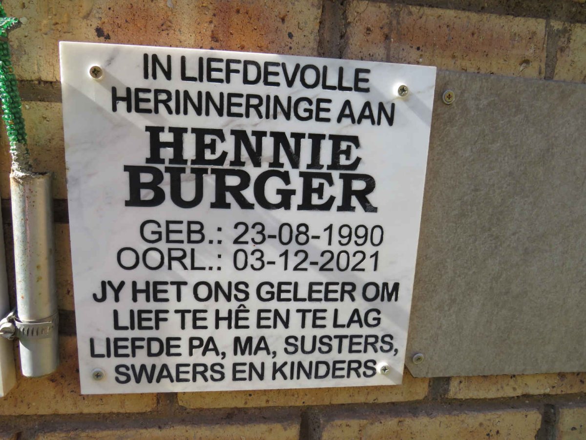 BURGER Hennie 1990-2021