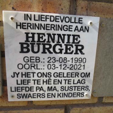BURGER Hennie 1990-2021