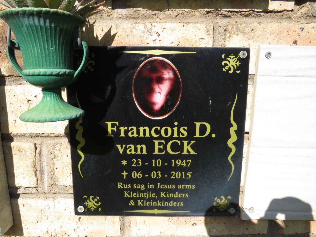 ECK Francois D., van 1947-2015