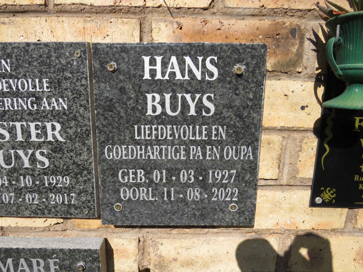 BUYS Hans 1927-2022