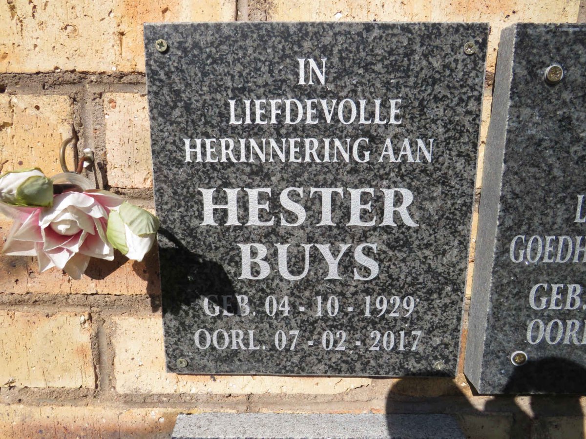BUYS Hester 1929-2017