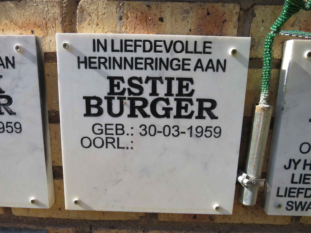 BURGER Estie 1959-