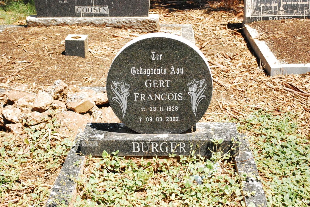BURGER Gert Francois 1928-2002