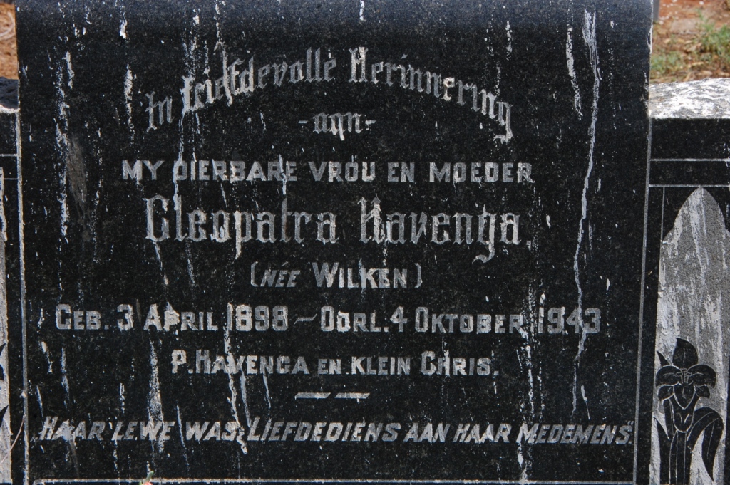 HAVENGA Cleopatra nee WILKEN 1898-1943