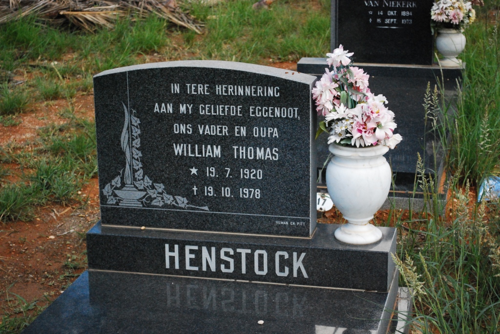 HENSTOCK William Thomas 1920-1978