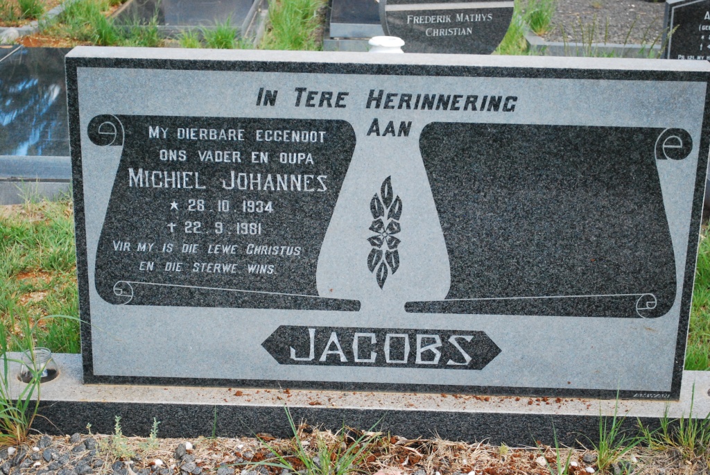 JACOBS Michiel Johannes 1934-1981