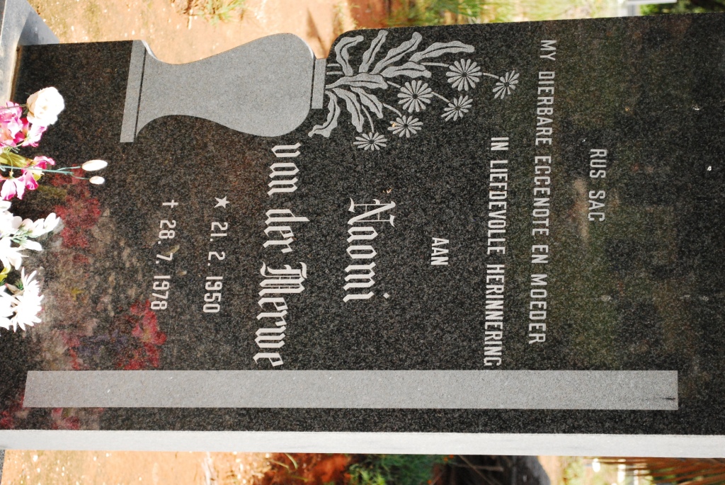 MERWE Naomi, van der 1950-1978