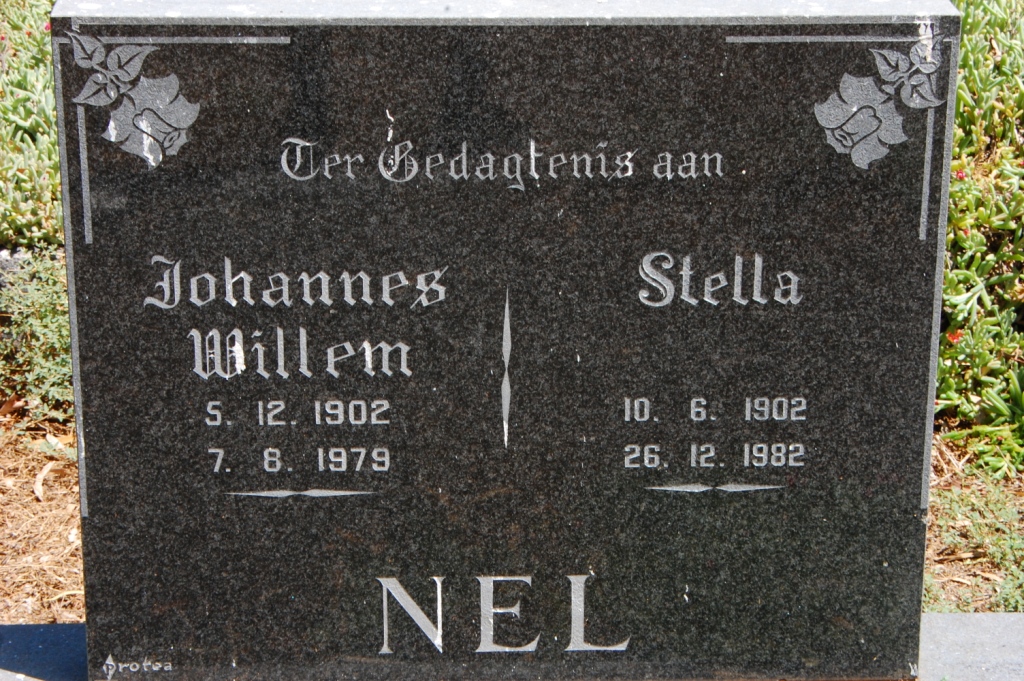 NEL Johannes Willem 1902-1979 &amp; Stella 1902-1982