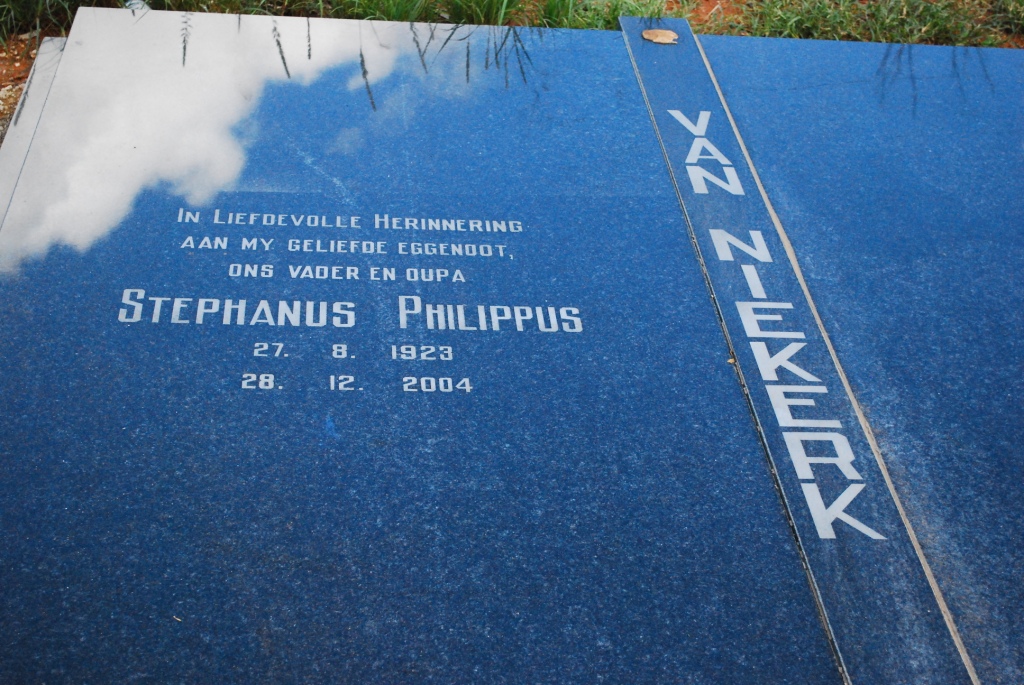 NIEKERK Stephanus Philippus, van 1923-2004