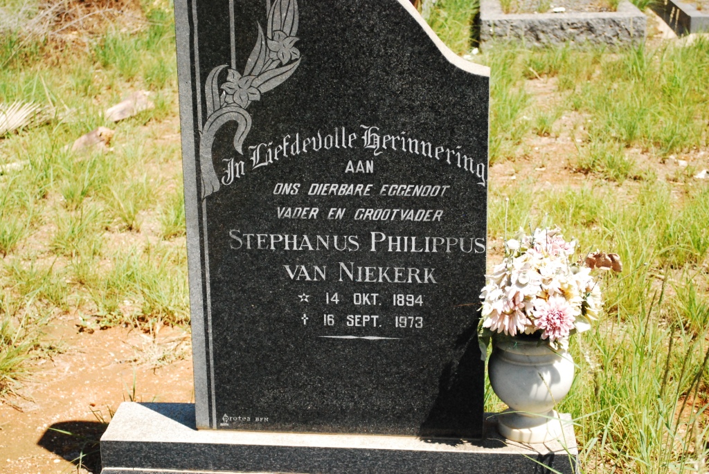 NIEKERK Stephanus Philippus, van 1894-1973