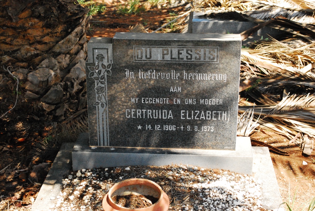 PLESSIS Gertruida Elizabeth, du 1906-1973