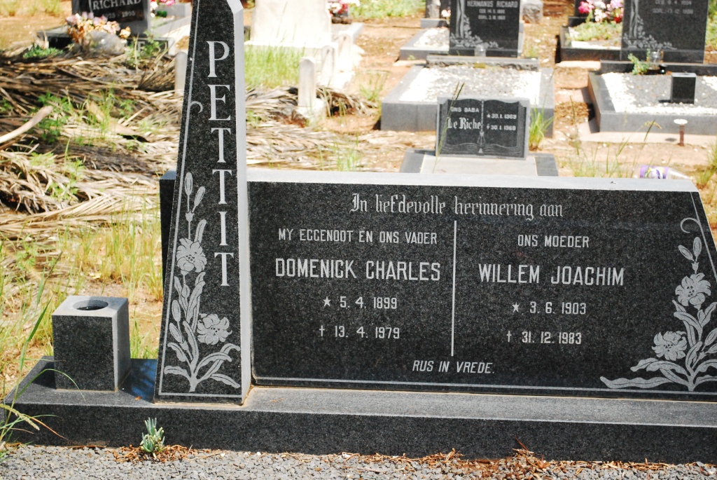 PETTIT Domenick Charles 1899-1979 &amp; Willem Joachim 1903-1983