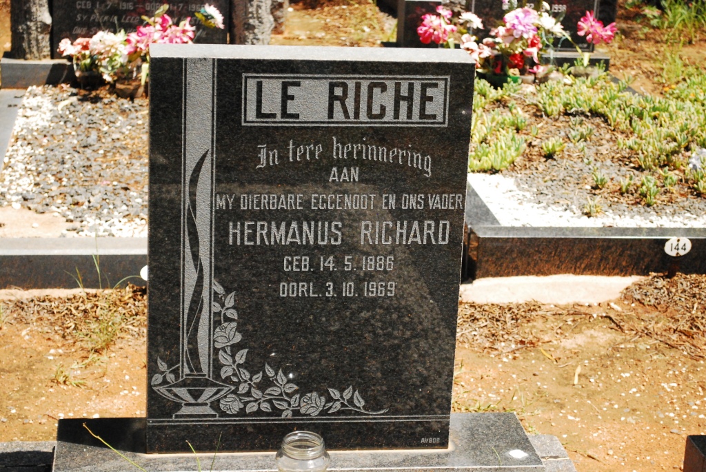 RICHE Hermanus Richard, le 1886-1969
