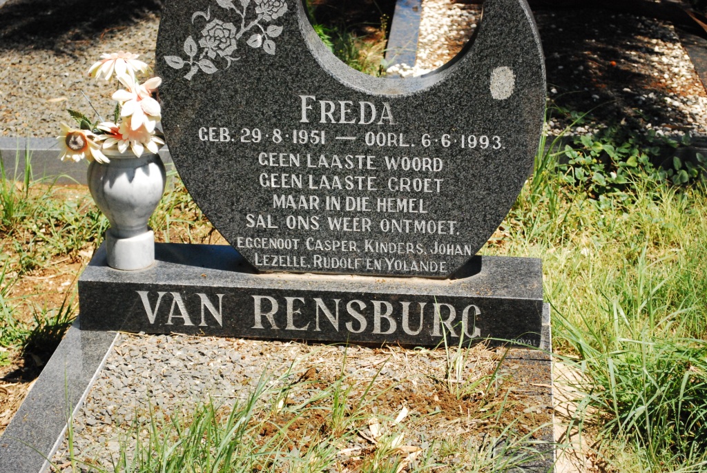 RENSBURG Freda, van 1951-1993