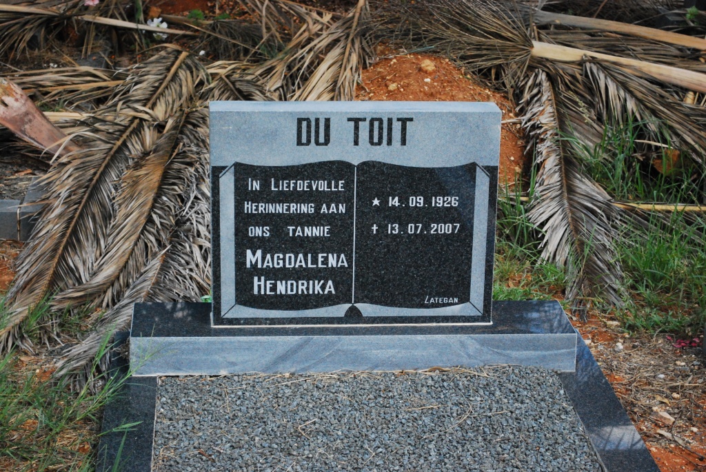 TOIT Magdalena Hendrika, du 1926-2007