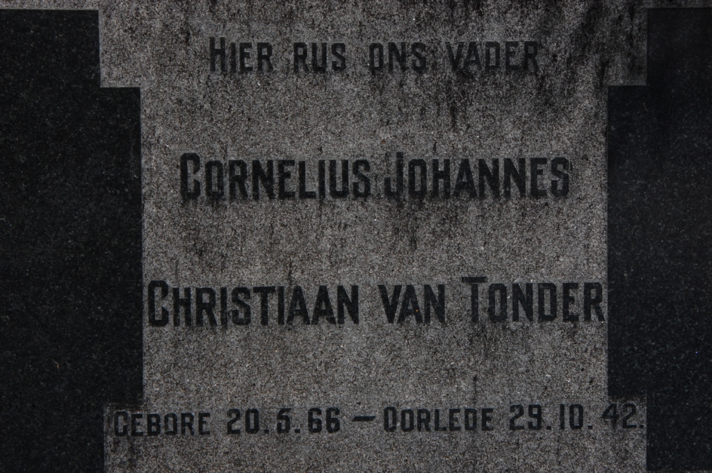 TONDER Cornelius Johannes Christiaan, van 1866-1942