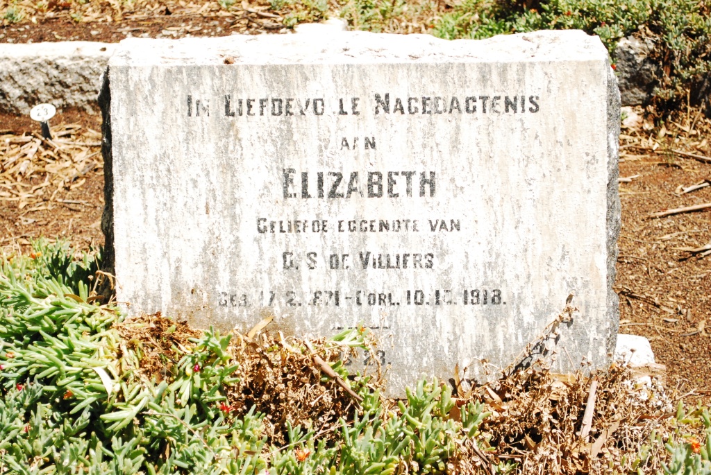 VILLIERS Elizabeth, de 1871-1918