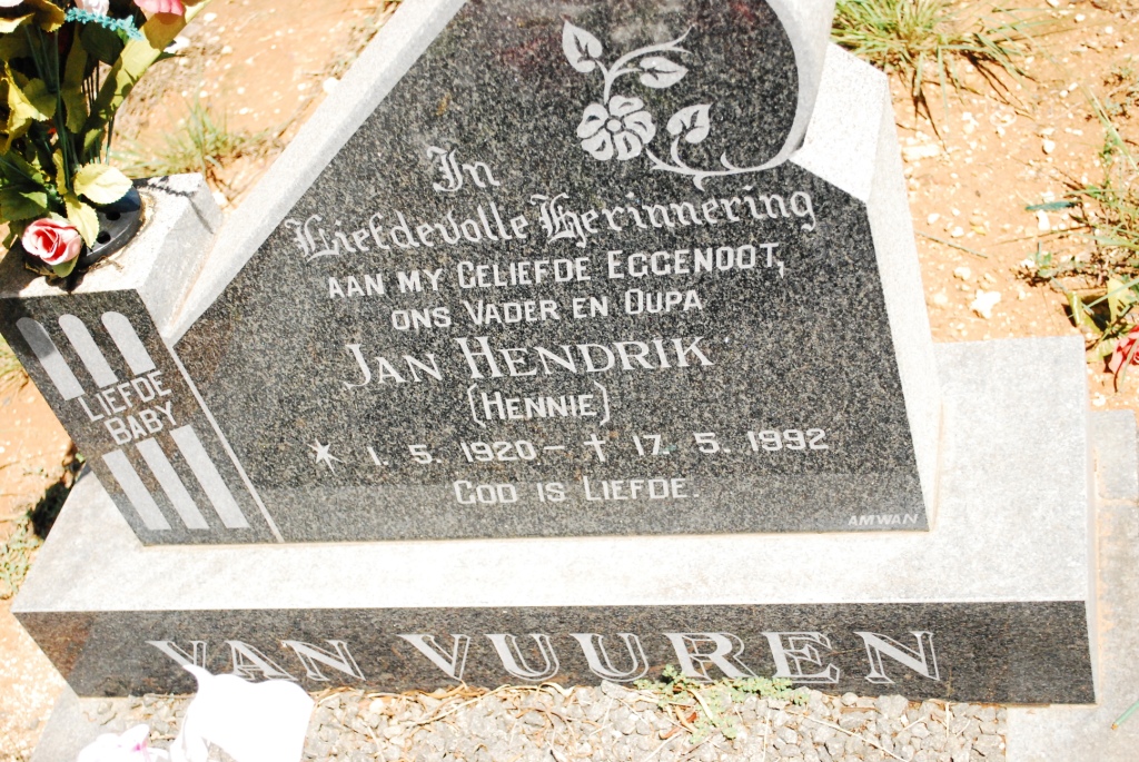 VUUREN Jan Hendrik, van 1920-1992