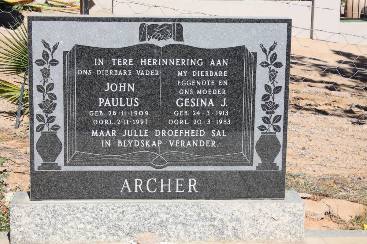 ARCHER John Paulus 1909-1997 &amp; Gesina J. 1913-1983