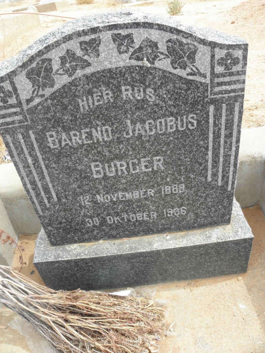 BURGER Barend Jacobus 1889-1936