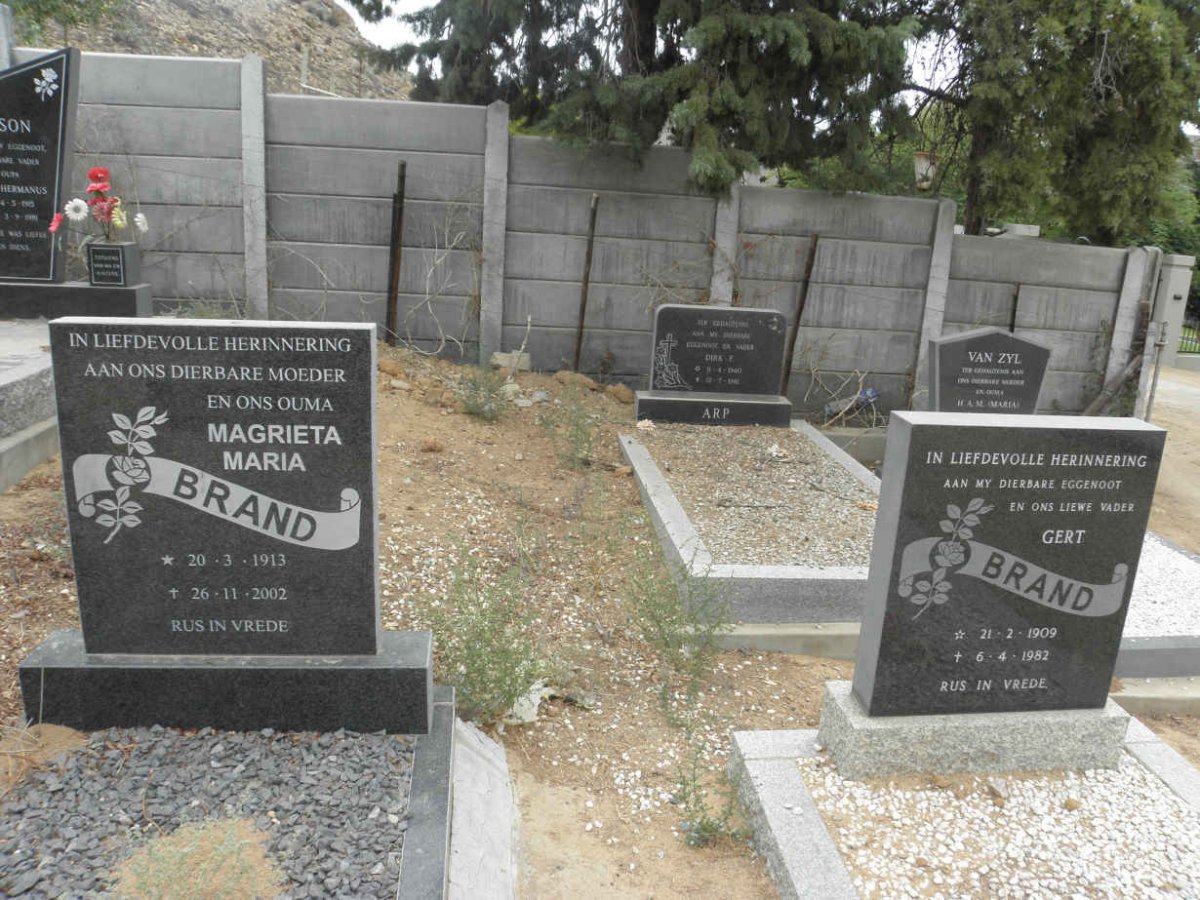 BRAND Gert 1909-1982 &amp; Magrieta Maria 1913-2002