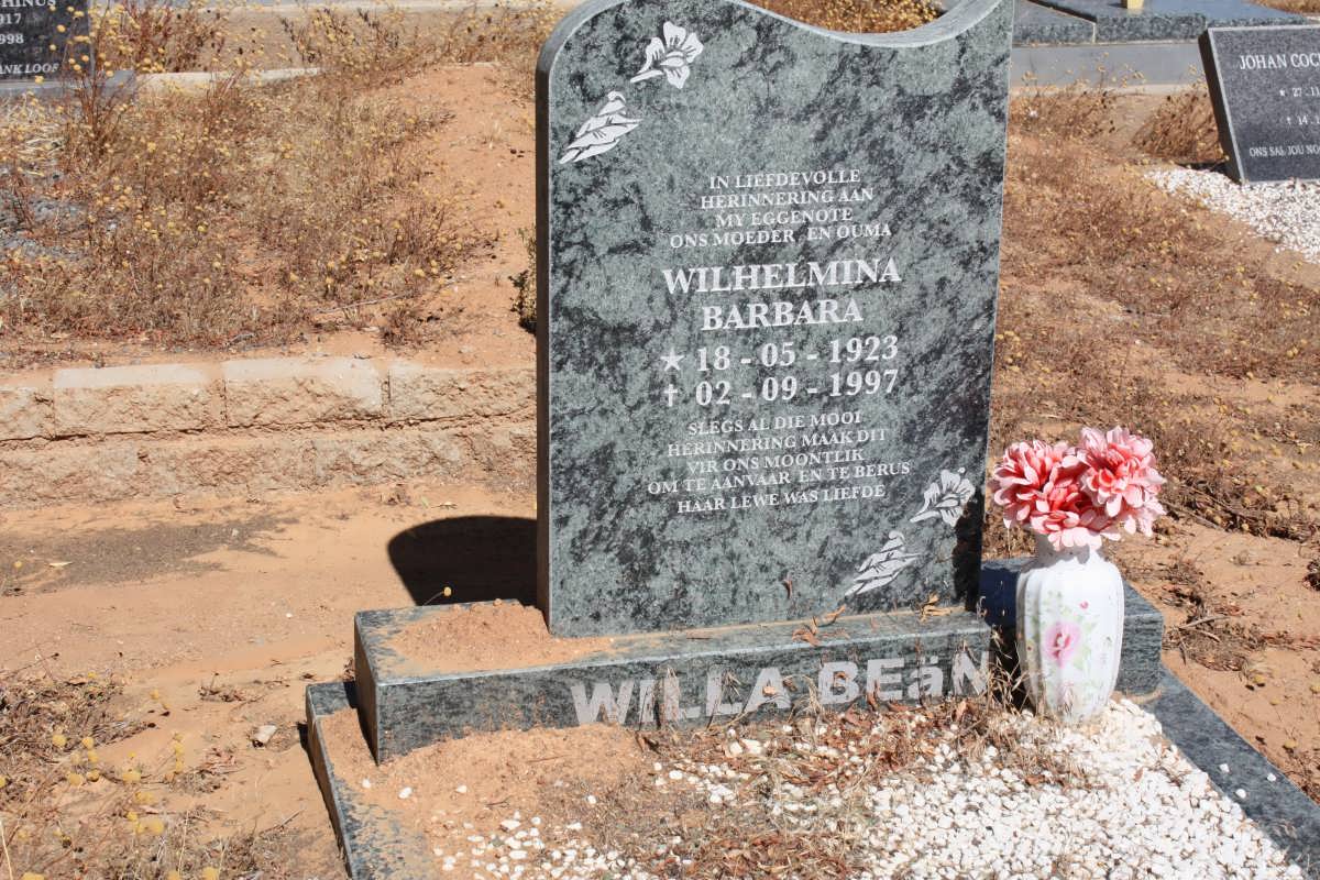 BEAN Wilhelmina Barbara 1923-1997