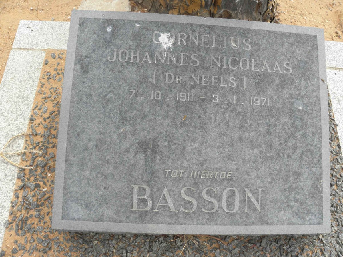 BASSON Cornelius Johannes Nicolaas 1911-1971 &amp; Elsie Margaretha KOCH 1922-2009