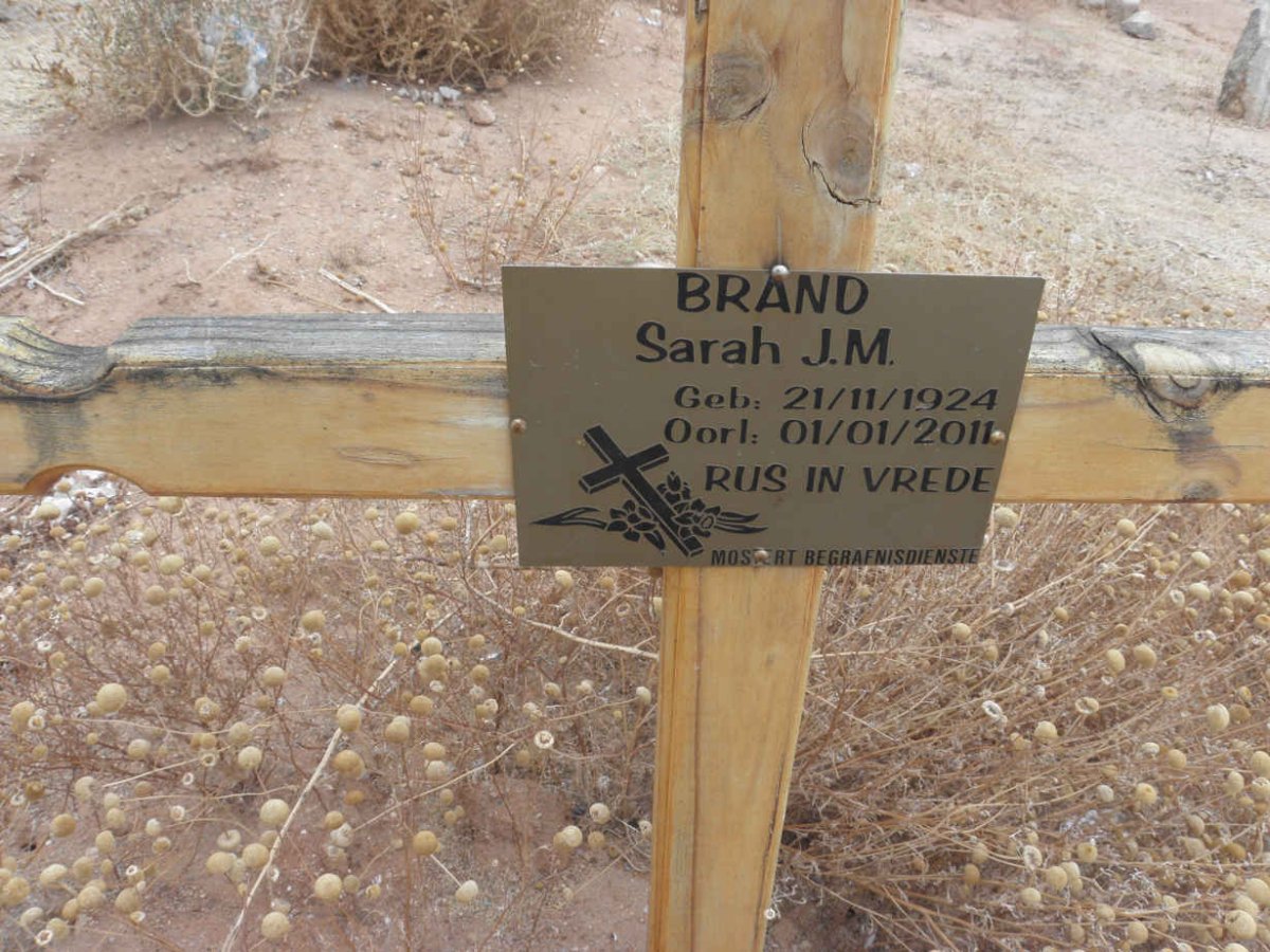 BRAND Sarah J.M. 1924-2011