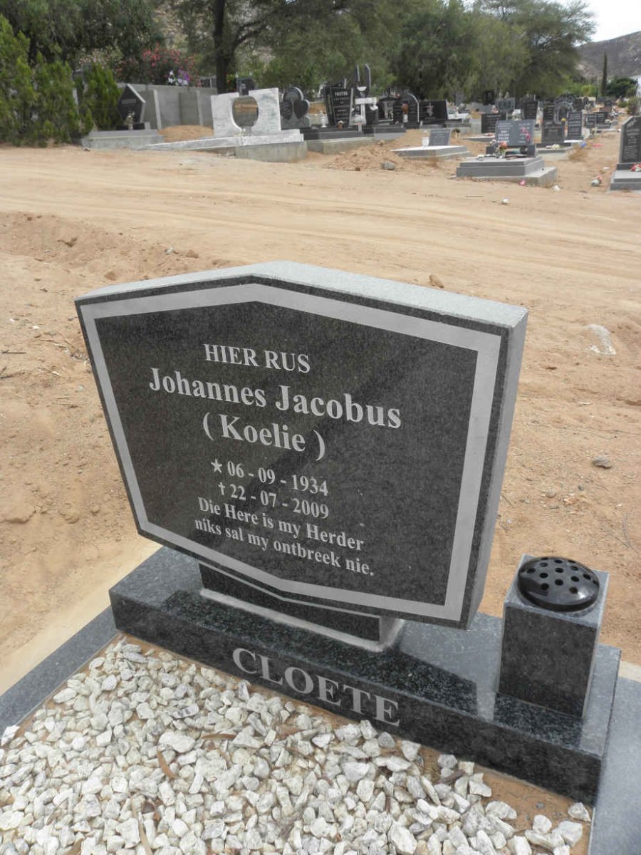 CLOETE Johannes Jacobus 1934-2009