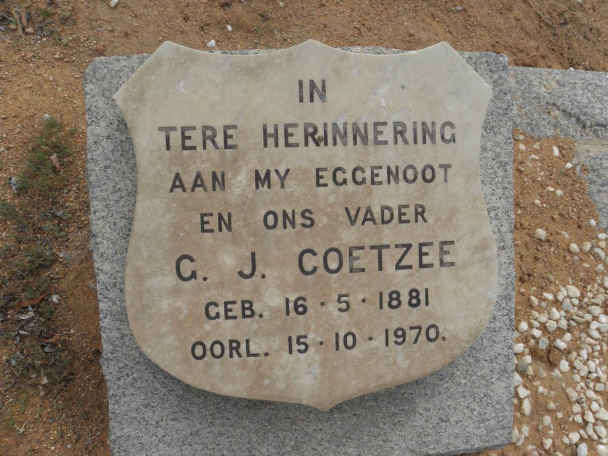 COETZEE G.J. 1881-1970