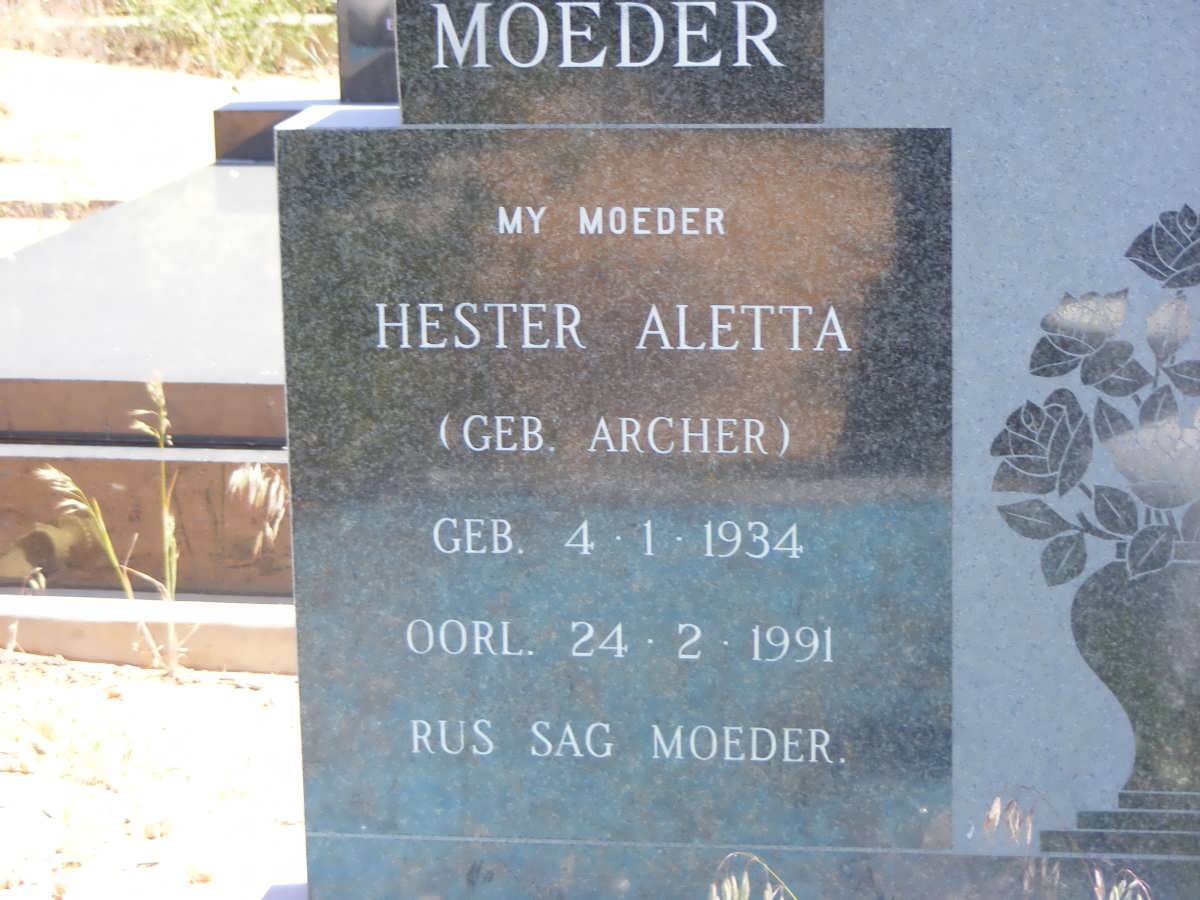 COETZEE  Hester Aletta nee ARCHER 1934-1991