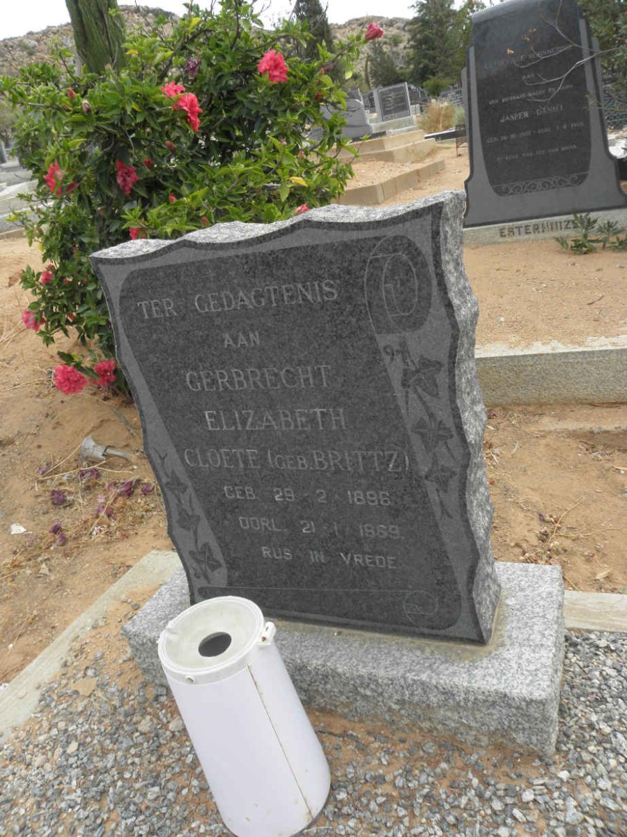 CLOETE Gerbrecht Elizabeth nee BRITZ 1896-1969
