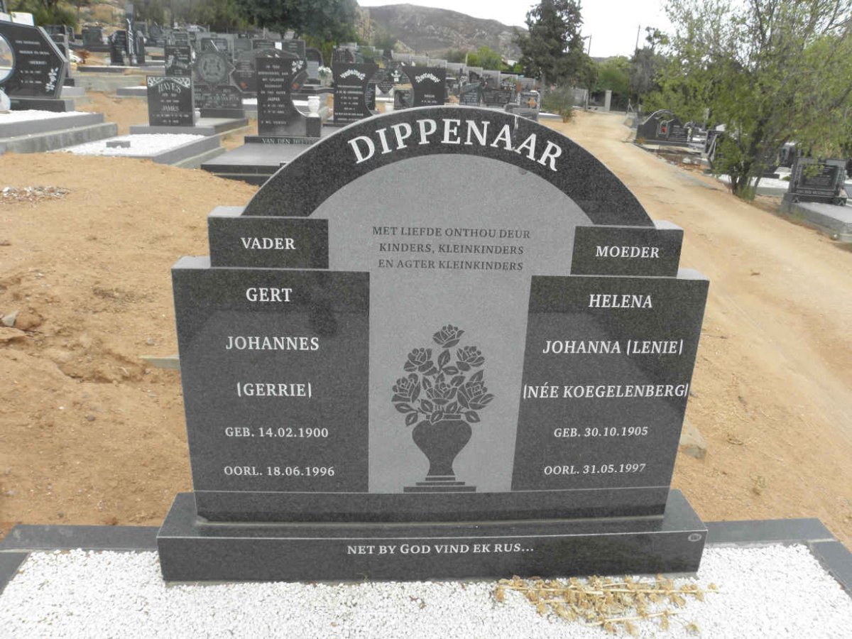 DIPPENAAR Gert Johannes 1900-1996 &amp; Helena Johanna KOEGELENBERG 1905-1997