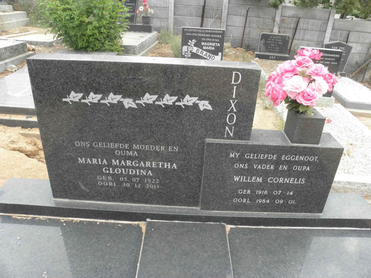DIXON Willem Cornelis 1916-1984 &amp; Maria Margaretha Gloudina 1922-2011
