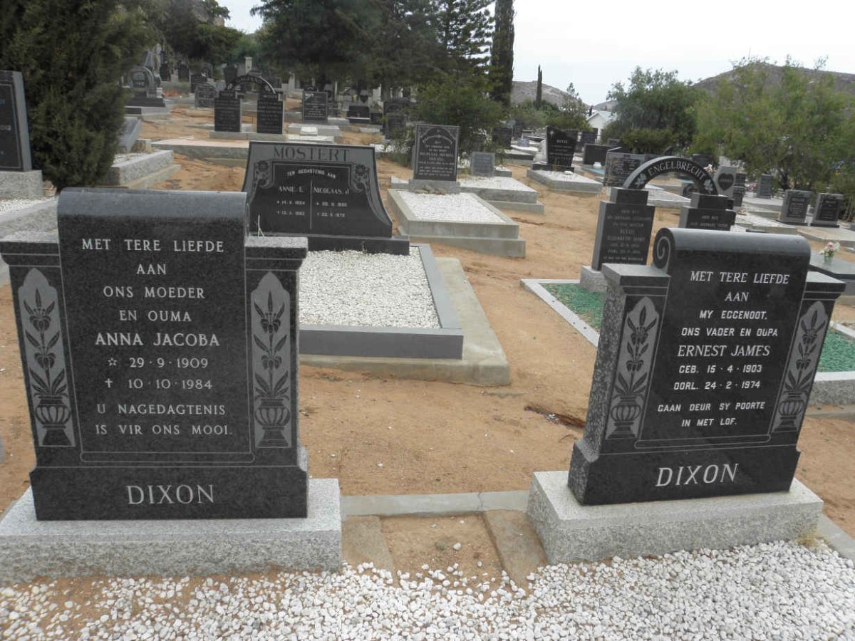 DIXON Ernest James 1903-1974 &amp; Anna Jacoba 1909-1984