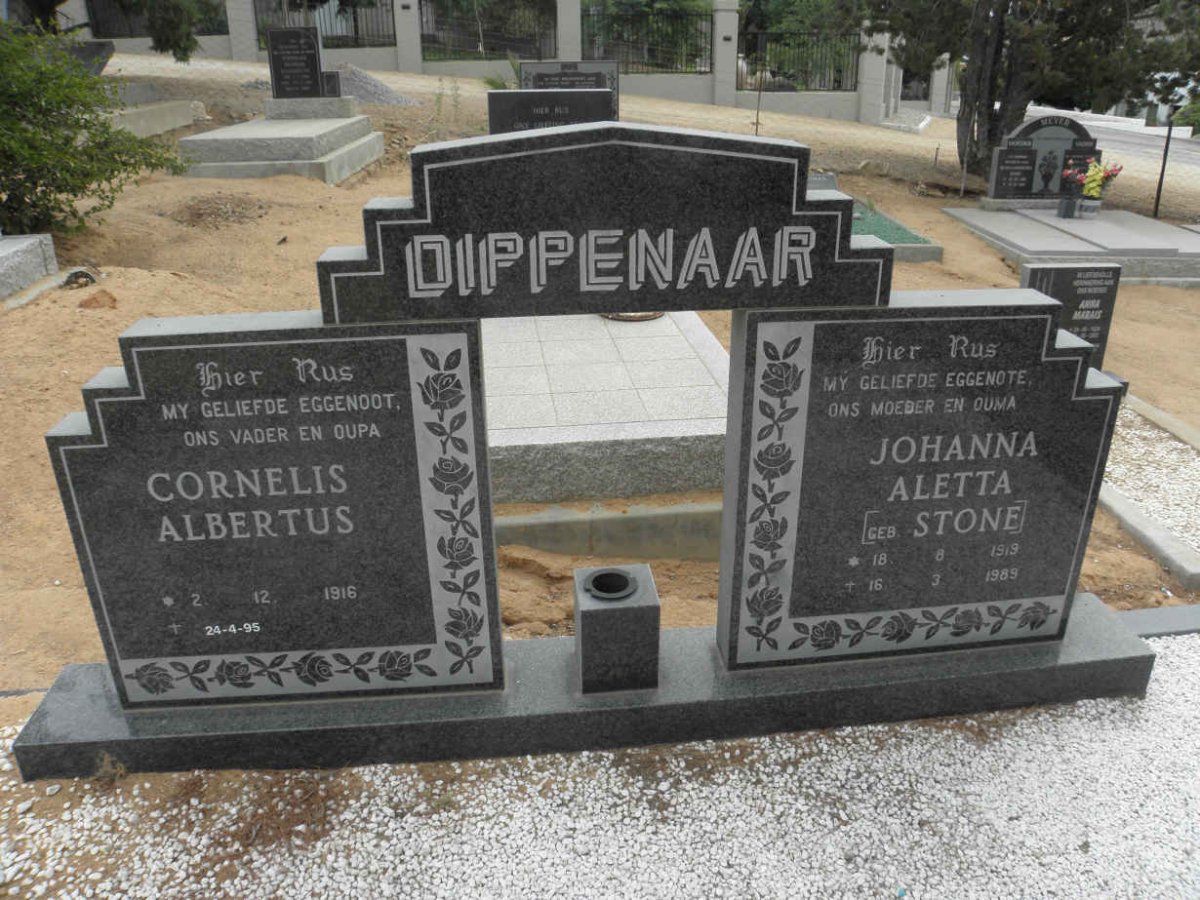 DIPPENAAR Cornelis Albertus 1916-1995 &amp; Johanna Aletta STONE 