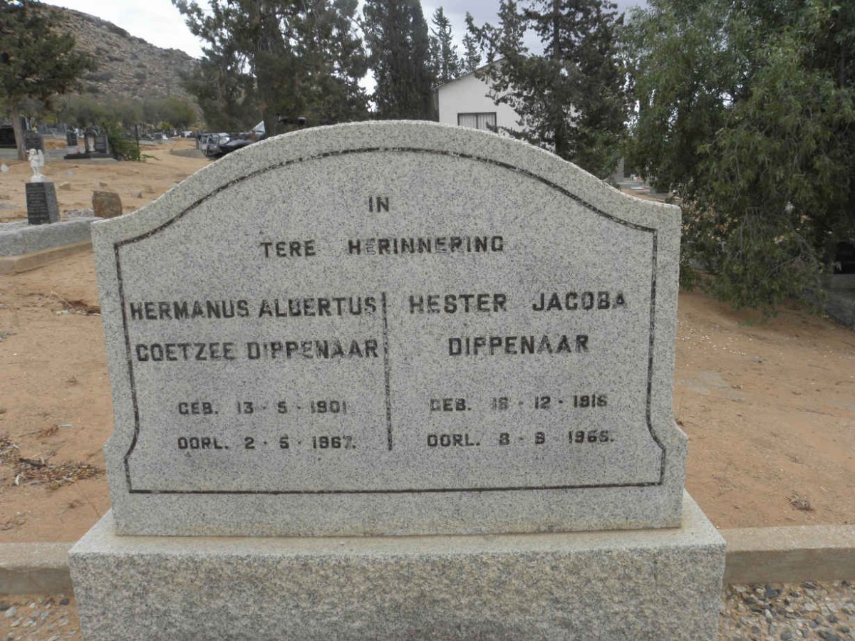 DIPPENAAR Hermanus Albertus Coetzee 1901-1967 &amp; Hester Jacoba 1916-1965