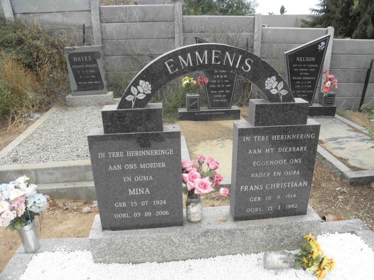 EMMENIS Frans Christiaan 1914-1982 &amp; Mina 1924-2006