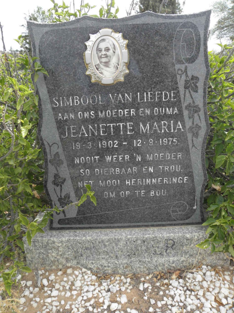 FISCHER Jeanette Maria 1902-1975