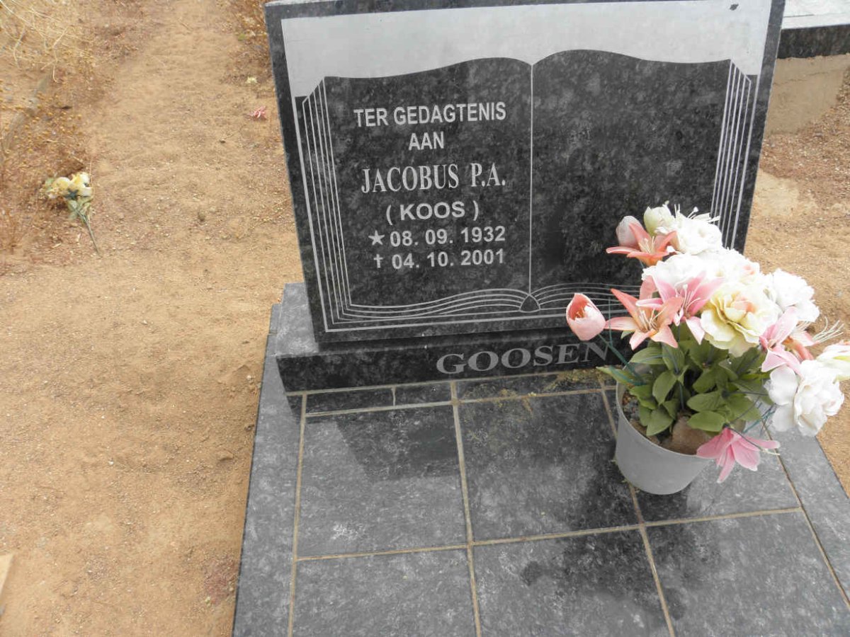 GOOSEN Jacobus P.A. 1932-2001