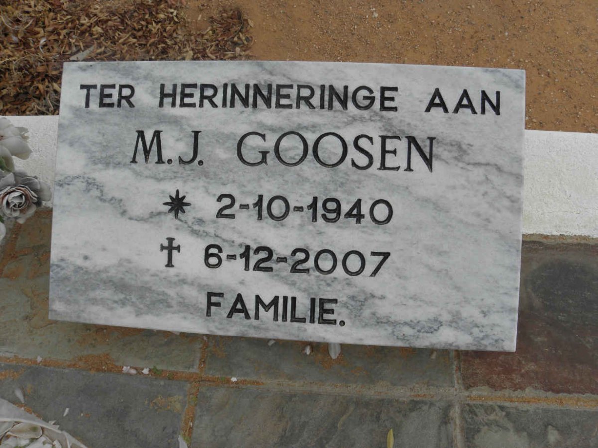 GOOSEN M.J. 1940-2007