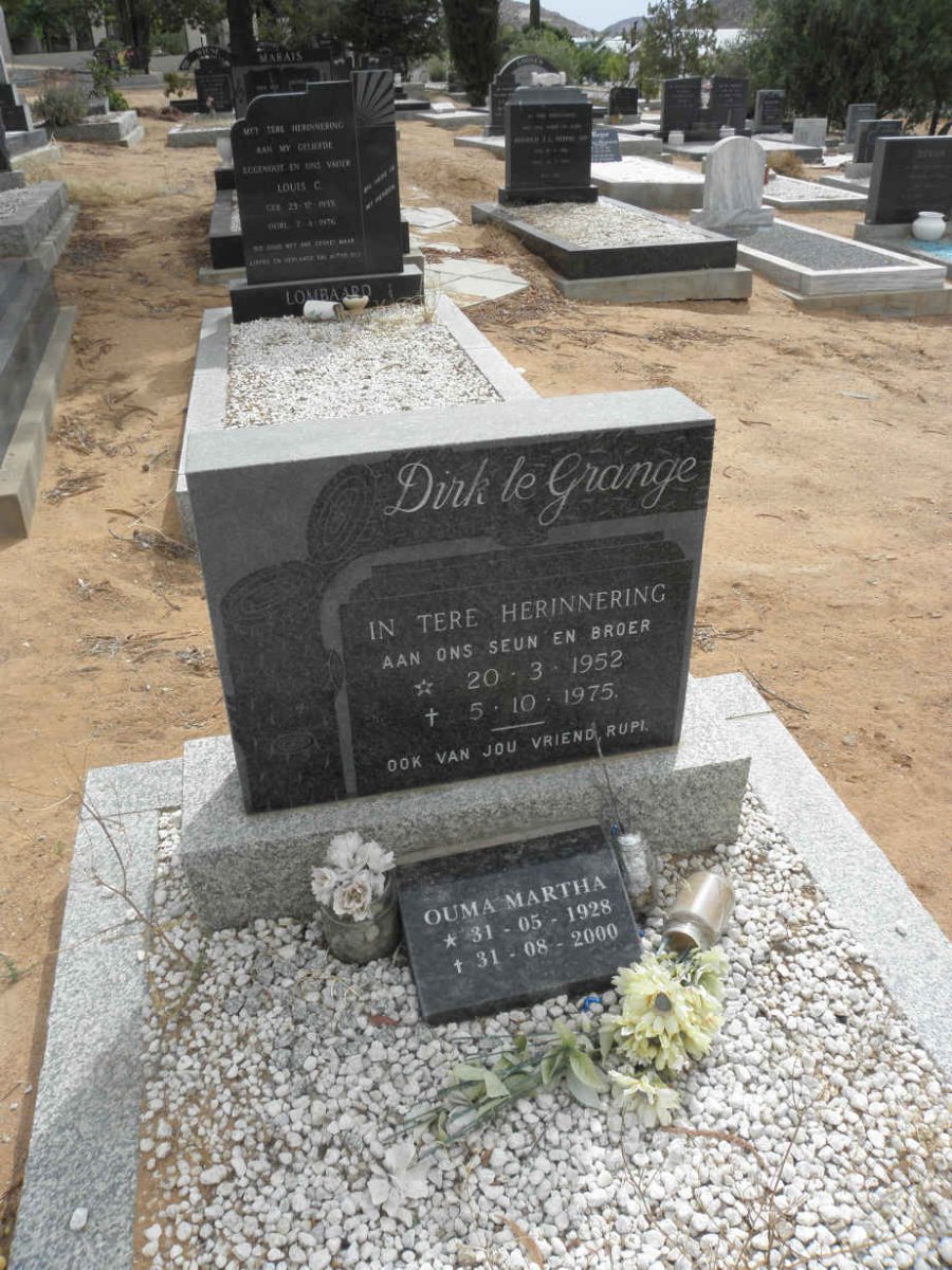 GRANGE Dirk, le 1952-1975 :: ? Martha 1928-2000
