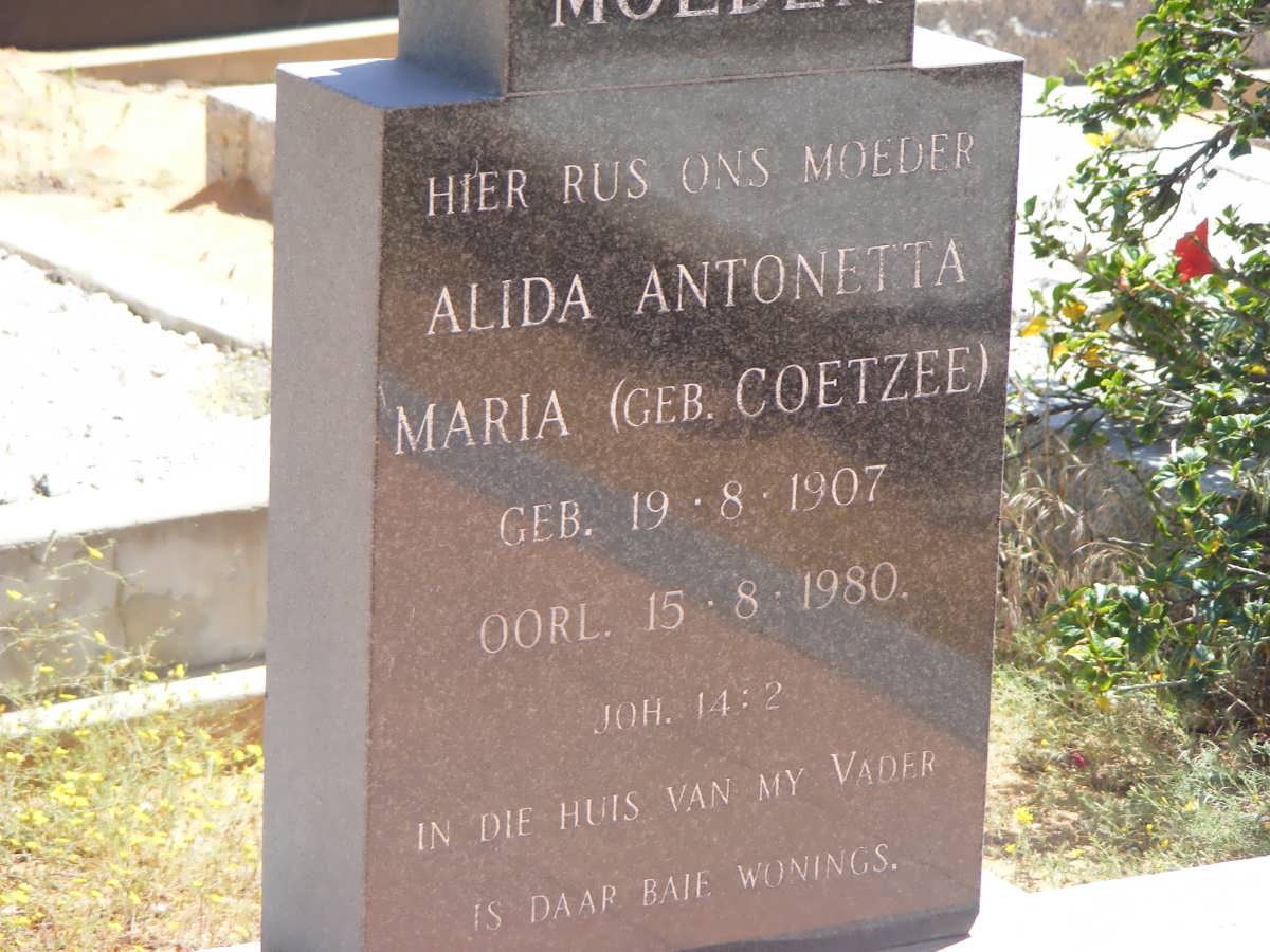 GAGIANO Alida Antonetta Maria nee COETZEE 1907-1980