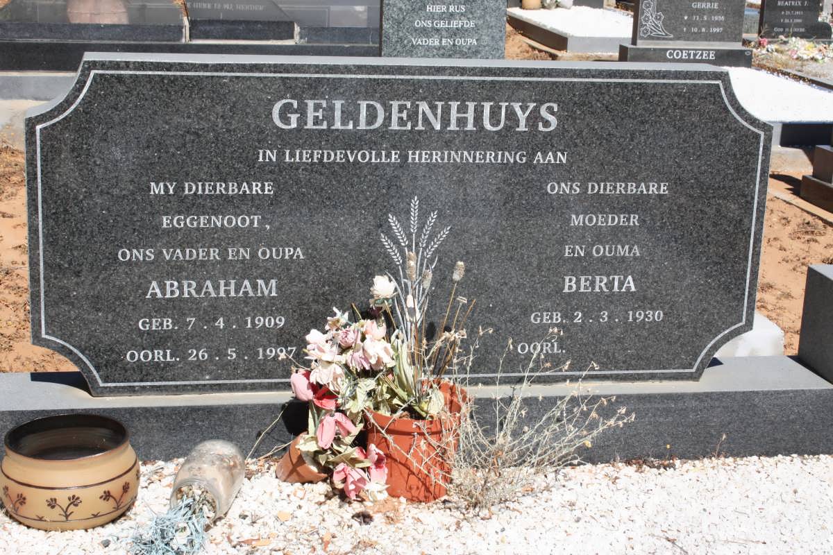 GELDENHUYS Abraham 1909-1997 &amp; Berta 1930-