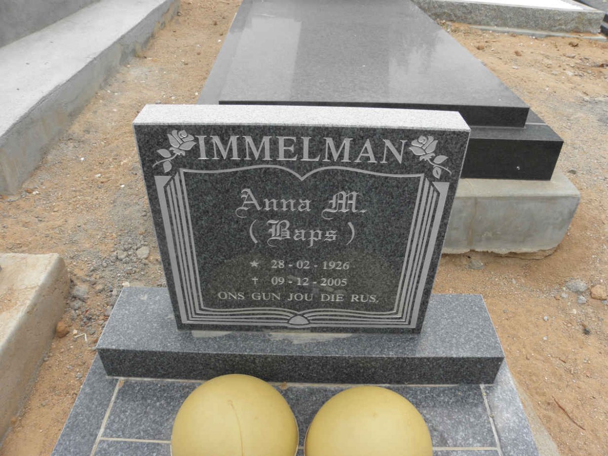 IMMELMAN Anna M. 1926-2005