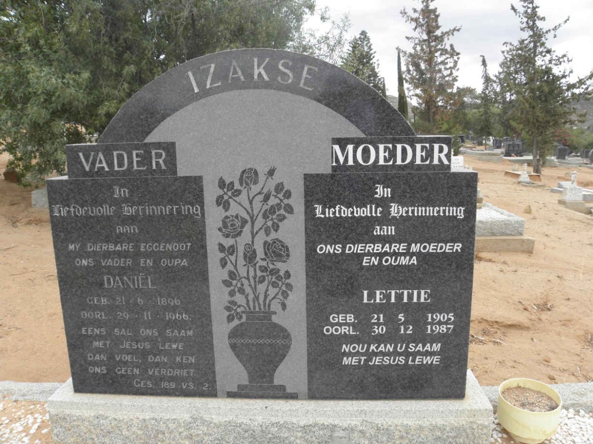 IZAKSE Daniel 1896-1966 &amp; Lettie 1905-1987