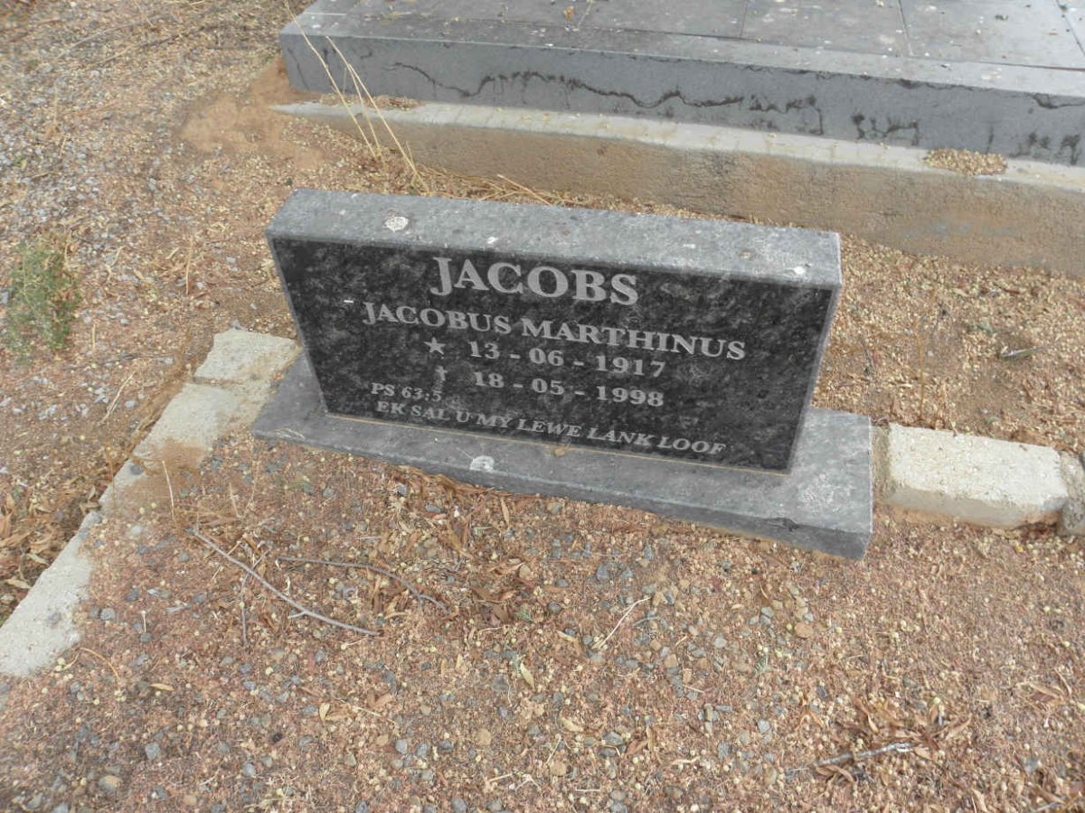 JACOBS Jacobus Marthinus 1917-1998