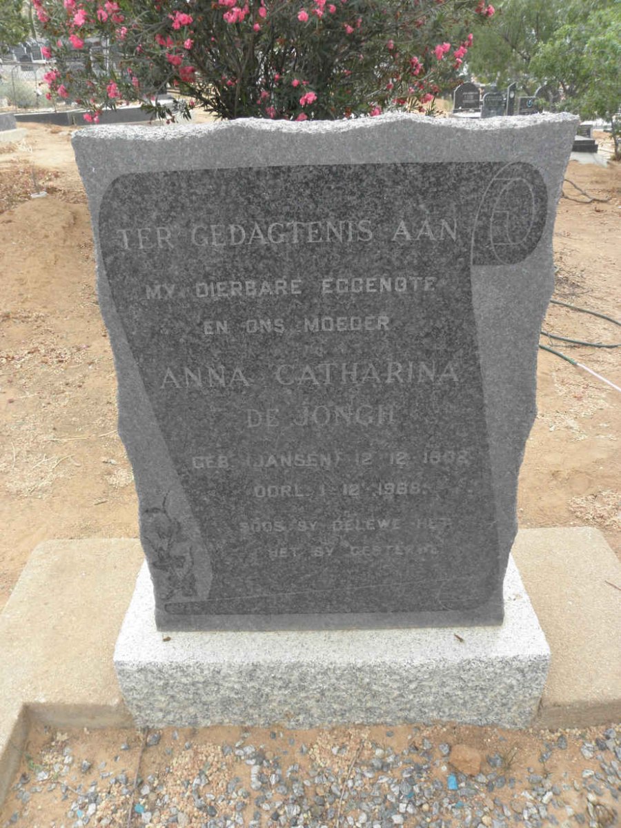 JONGH Anna Catharina, de nee JANSEN 1892-1968