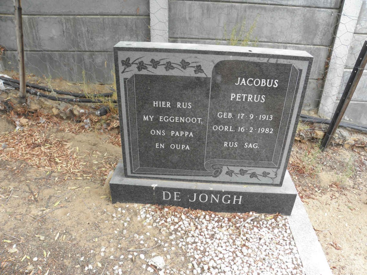 JONGH Jacobus Petrus, de 1913-1982